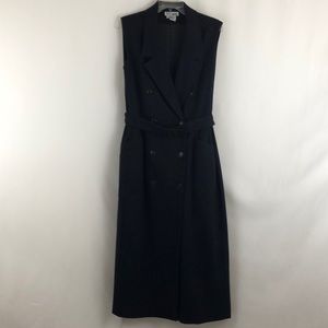 100% Wool Black Sleeveless Dress Ladies size 14